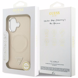 GUESS ümbris jaoks IPHONE 17 compatible with MagSafe GUHMP17SPSDTSCME (PU W/ Triangle Logo) beige