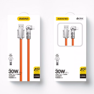 USB kaabel Dudao L24AL (180' nurk) Oranž Lightning 100cm (kuni 30W)