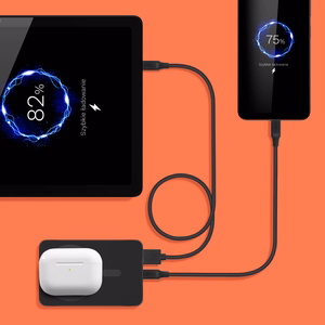 Krüger&Matz magnetiline juhtmevaba akupank, 10000 mAh, must