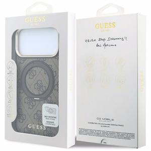 Guess Ring Stand 360 4G Classic Logo MagSafe ümbris iPhone 18 Pro / 17 Pro – pruun