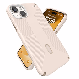 Speck Presidio2 Grip MagSafe ümbris ClickLock-tehnoloogiaga seadmele iPhone 15 Plus / 14 Plus, Bleached Bone / Heirloom Gold värvitoonis