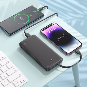 Powerbank Hoco 10000 mAh 2A with built-in cables USB C + Lightning J118 must