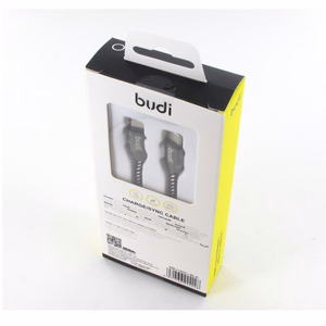 Budi BD160C USB-C–USB-C kaabel, 1 m, 2.4 A, must