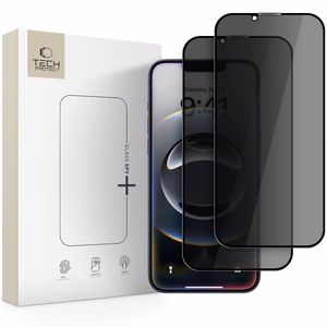 Tech-Protect Anti Spy Glass Pro+ 2-pack jaoks iPhone 16e / 14 / 13 Pro / 13 - must