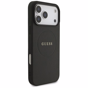 Guess Grained Ring MagSafe ümbris jaoks iPhone 17 Pro Max - must