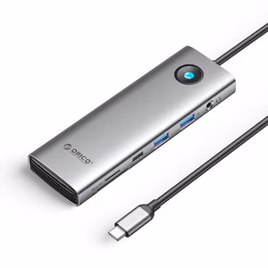 Orico PW11 9in1 USB-C Docking Station 2x USB-A 3.0 1x USB-C 3.0 1x USB-C PD 100 1x HDMI 4K 60Hz 1x microSD/SD 1x RJ45 2.5G Ethernet 1x Audio 3.5 mm - Gray