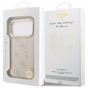 GUESS ümbris jaoks IPHONE 17 Pro compatible with MagSafe GUHMP17LPG4SEMCP (PU W/ 4G PU Stripe) roosa