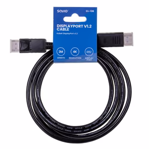 Savio CL-136 DisplayPort kaabel 2 m must