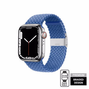 Crong Wave Band punutud rihm Apple Watch 44 / 45 / 46 / 49 mm kellale, sinine