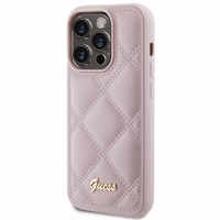 GUESS ümbris jaoks IPHONE 15 Pro GUHCP15LPSQSQSP (Quilted Metal Logo) roosa