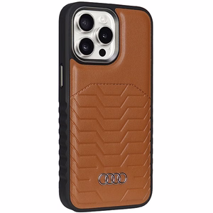 Audi чехол из синтетической кожи с MagSafe для iPhone 15 Pro Max - коричневый