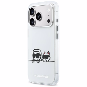 Karl Lagerfeld IML Karl & Choupette Peekaboo Logo MagSafe Ümbris for iPhone 17 Pro - valge