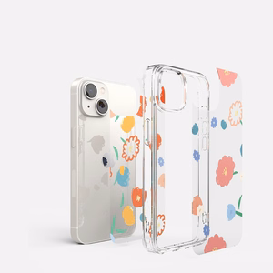 Ringke Fusion Design soomustatud ümbrise kate geelraamiga iPhone 14 Plus läbipaistev (lilleline) (FD637E31)