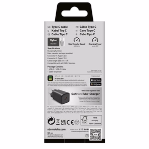 SBS TECABLETISSUETCC2G Kaabel 2 x USB-C 2m 60W koos Power Delivery - hall