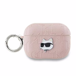 Karl Lagerfeld Monogram Choupette Head ümbris jaoks AirPods Pro 2 - roosa