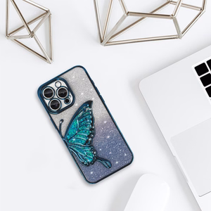 Tel Protect Butterfly Water Ümbris jaoks Iphone 12 Pro sinine