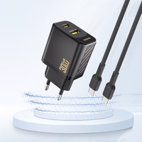 Dudao A27TEU PD 30W GaN USB-A USB-C seinalaadija - must