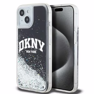 DKNY Liquid Glitter Big Logo iPhone 15 Plus / 14 Plus Ümbris - Must