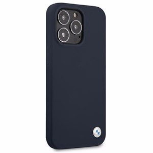 Силиконовый фирменный чехол BMW для iPhone 13 Pro Max 6,7" - темно-синий