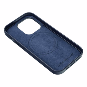 LEATHER MAG COVER ümbris jaoks IPHONE 16 Plus indigo sinine