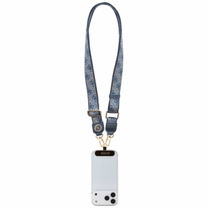 GUESS universal strap GUUCNP4DGMB (4G PU Strap Tether Patch Strass Metal Logo) blue