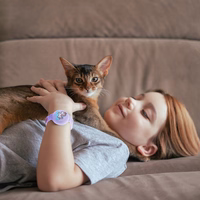 AirTag Ümbris Wristband Silikoon Wristband jaoks Laste - lilla koos Unicorn