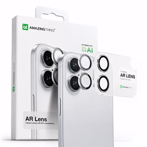 AmazingThing Lens стекло для iPhone 17 с серебряной алюминиевой рамкой