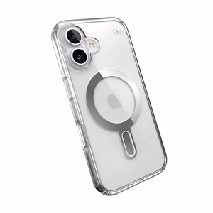 Speck Presidio Perfect-Clear MagSafe'i ja ClickLocki toega ümbris iPhone 16-le, Clear/Chrome