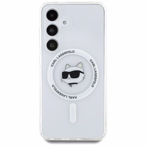 KARL LAGERFELD ümbris jaoks SAMSUNG S25 KLHMS25SHLSCHH (Magnetic IML Metal Choupette Head) valge