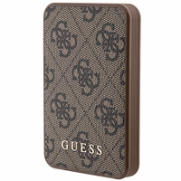 Guess Powerbank 15W GUPB5LP4GEGW 5000mAh pruun/pruun 4G nahast metallist logo