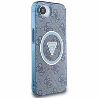 Guess IML Metal Glitter 4G Circle Triangle MagSafe Ümbris jaoks iPhone 16e - Sinine