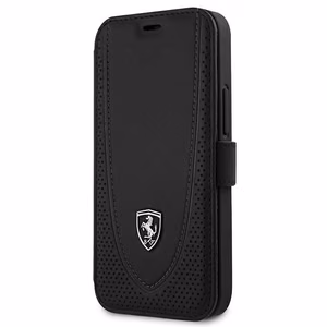 Ferrari FEOGOFLBKP12SBK iPhone 12 mini 5.4" black/black book Off Track Perforated