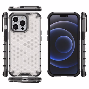 Honeycomb Case броневой чехол с TPU бампером для iPhone 13 Pro прозрачный