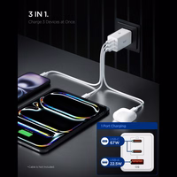 Spigen Essential EE673EU 3-portiline 67W seinalaadija - valge