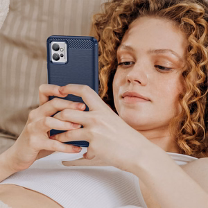 Carbon Case для Realme Narzo 50 5G гибкая силиконовая карбоновая накладка чёрный