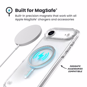 Speck Presidio Perfect-Clear MagSafe ümbris seadmele iPhone Air, Clear / Silver värvitoonis