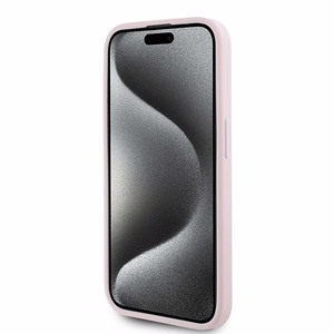 Karl Lagerfeld Diagonal Quilted Script ümbris jaoks iPhone 15 Pro - roosa