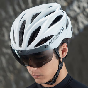 Rockbros jalgrattakiiver visiiri ja eemaldatavate UV-kaitseprillidega, unisex - must/pruun