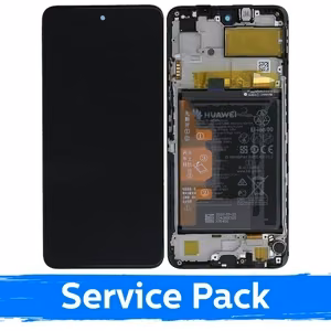 LCD ekraan ühilduv Huawei P Smart 2021 / Honor Y7a / Honor 10X Lite must raamiga (Service Pack)