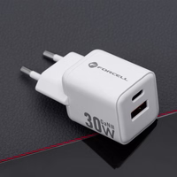 Phone laadija Forcell F-Energy Mini GaN III USB C + USB A QC4.0 PD 30W VT-35 valge 0INT