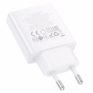 Borofone Wall laadija BN25 Wish (Ultra Thin) - USB + Type C - PD QC 3.0 30W valge