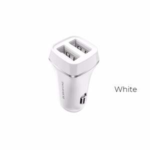Borofone BZ2 Joyroad autolaadija 2 USB-A pordiga, 12 W, valge