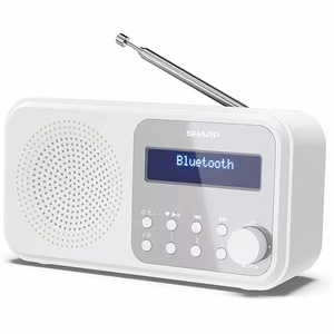 Sharp Tokyo kaasaskantav digitaalraadio DR-P420(WH), Bluetooth, valge (Sharp DR-P420(WH) Tokyo kaasaskantav digitaalraadio, FM/DAB/DAB+, Bluetooth 5.0, toide USB-st või patareidest, lumivalge)
