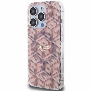 Guess IML GCube MagSafe ümbris jaoks iPhone 15 Pro - roosa