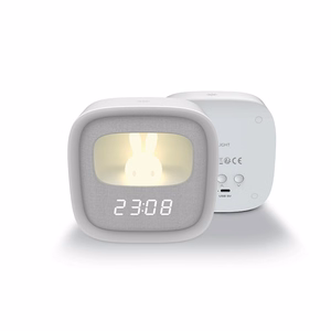 Alarm clock with LED Bunny night light PURE FNL-06 AURORA valge square Forever Light