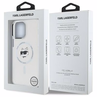 Karl Lagerfeld IML Metal Choupette Head MagSafe Ümbris jaoks iPhone 14 Pro Max - valge