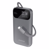 Dudao K31 10000 mAh 22.5W PD Powerbank sisseehitatud kaabliga - hall