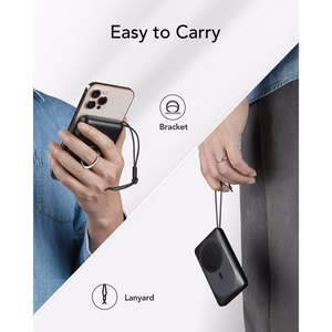 VEGER powerbank 10000 mAh with juhtmevaba charging compatible with MagSafe PD QC3.0 2A 20W MagOn (VP1151 / W1151) valge