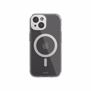 Moshi iGlaze MagSafe ümbris seadmele iPhone 15, läbipaistev Luna Silver detailidega