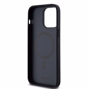 DKNY Leather Pattern Metal Logo MagSafe Ümbris jaoks iPhone 13 Pro / 13 - Must